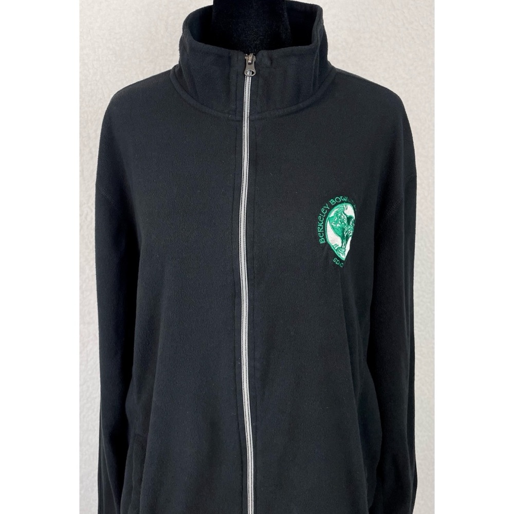PORT AUTHORITY • Black/Green Berkeley Bowl Marketplace Full-Zip Fleece Jacket, L - Picture 3 of 16